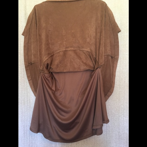 JESSICA HOWARD BROWN SUEDE FIT FLARE DRESS - Picture 5 of 5